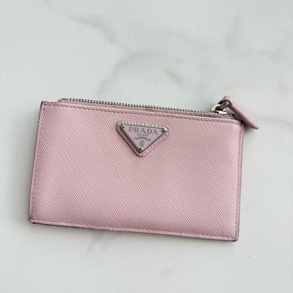 Prada Light Pink Leather Card Holder - Picture 1 of 4